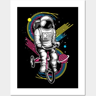 Astronaut With Bicycle Posters and Art